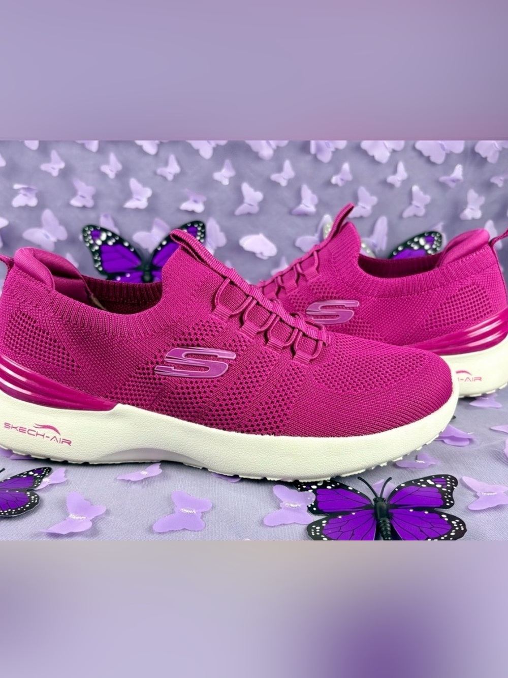 🌺 Skechers Skech-Air Magenta Sneakers size 7-7.5